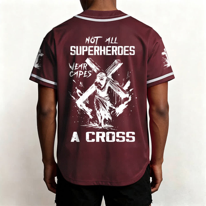 Christianartworkshop Not All Superheroes Wear Capes A Cross Unisex Baseball Jersey - image 26