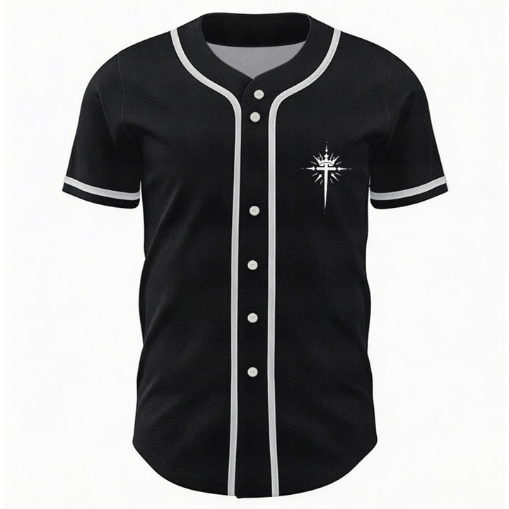 Christianartworkshop Jesus Is King Angel Wings Cross Faith Statement Custom Baseball Jersey - image 2