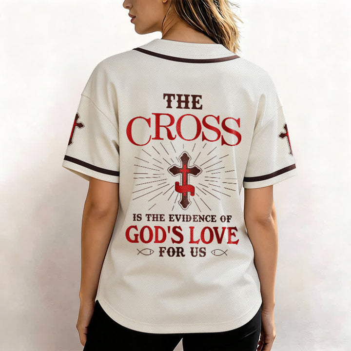 Christianartworkshop The Cross Is The Evidence Of God's Love Unisex Baseball Jersey - image 4