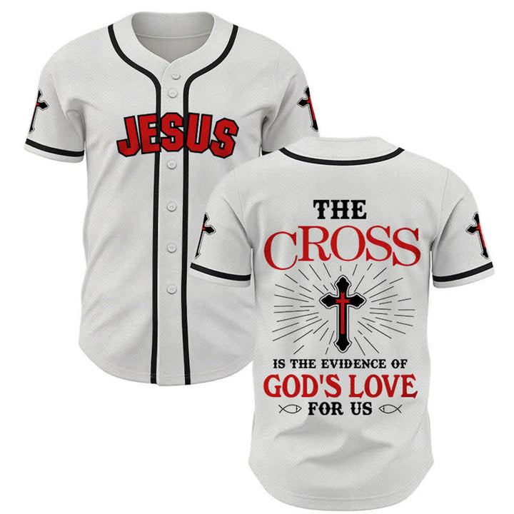 Christianartworkshop The Cross Is The Evidence Of God's Love Unisex Baseball Jersey - White - 5XL - image 7