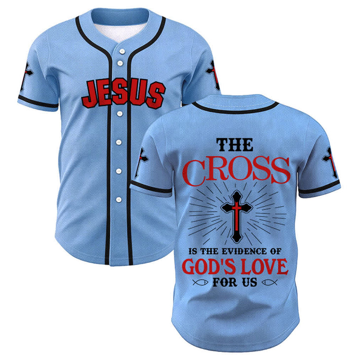 Christianartworkshop The Cross Is The Evidence Of God's Love Unisex Baseball Jersey - Blue - 5XL - image 35