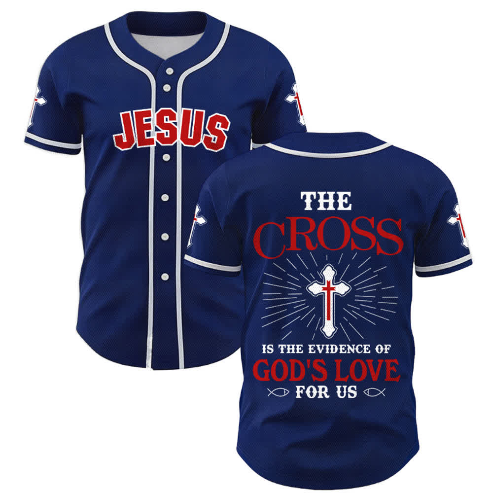 Christianartworkshop The Cross Is The Evidence Of God's Love Unisex Baseball Jersey - Navy Blue - 5XL - image 42