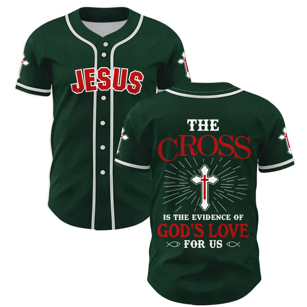 Christianartworkshop The Cross Is The Evidence Of God's Love Unisex Baseball Jersey - Green - 5XL - image 49