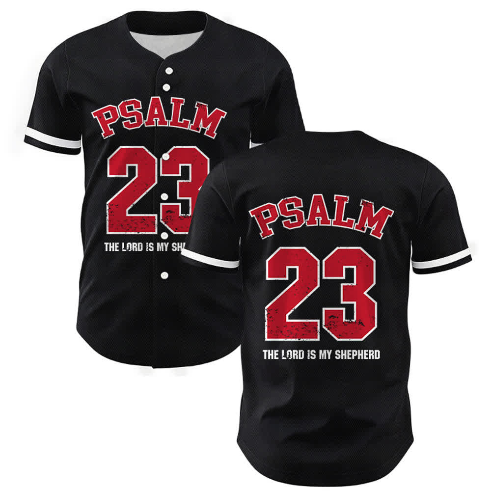 Christianartworkshop Psalm 23 Faith Baseball Jersey: The Lord Is My Shepherd Devotional Athletic Shirt - 5XL - image 0