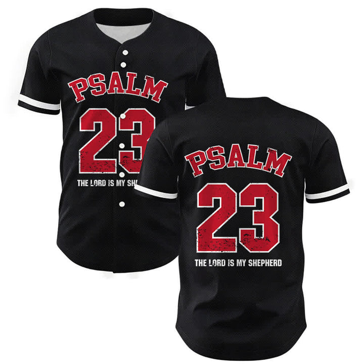 Christianartworkshop Psalm 23 Faith Baseball Jersey: The Lord Is My Shepherd Devotional Athletic Shirt - 5XL - image 0