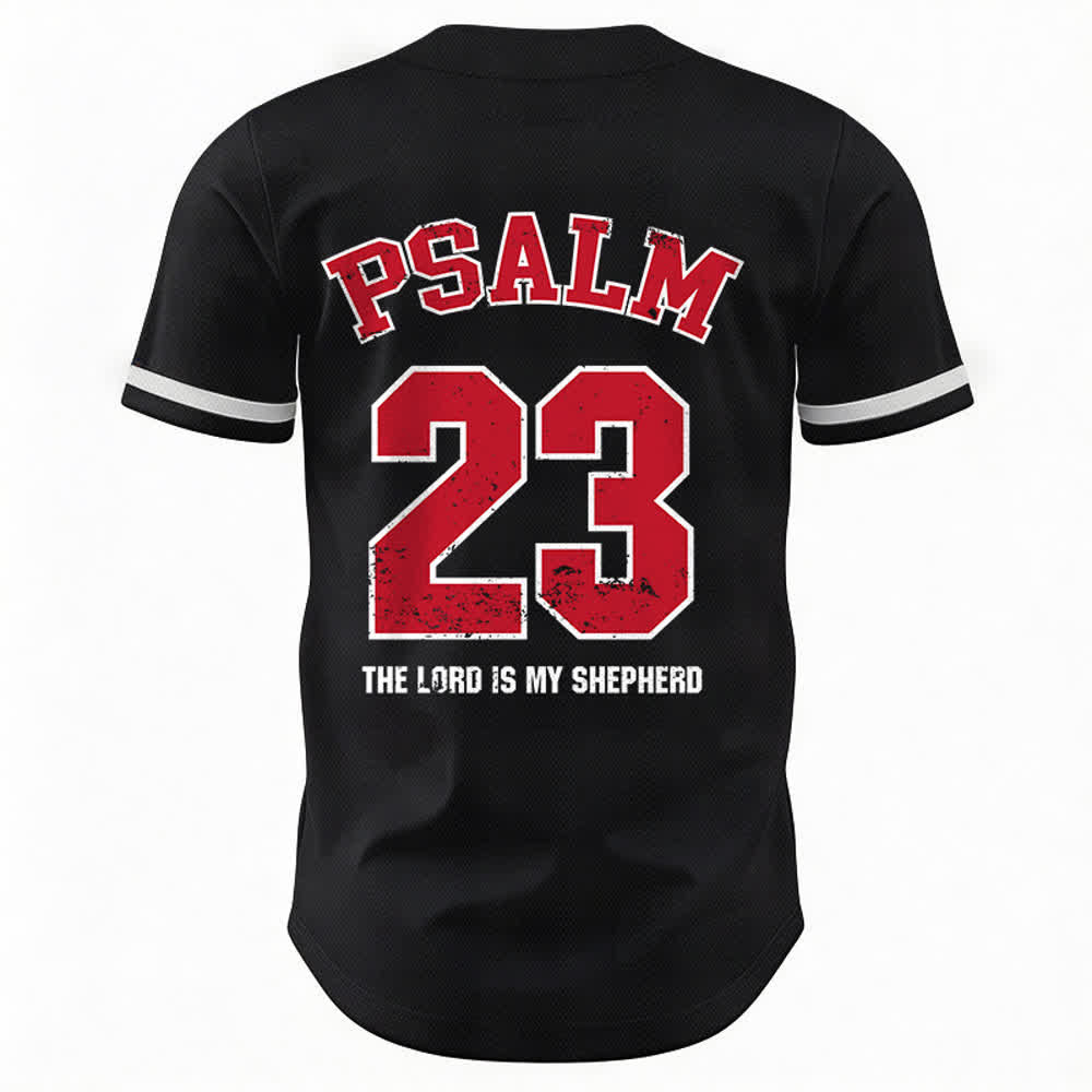 Christianartworkshop Psalm 23 Faith Baseball Jersey: The Lord Is My Shepherd Devotional Athletic Shirt - image 2