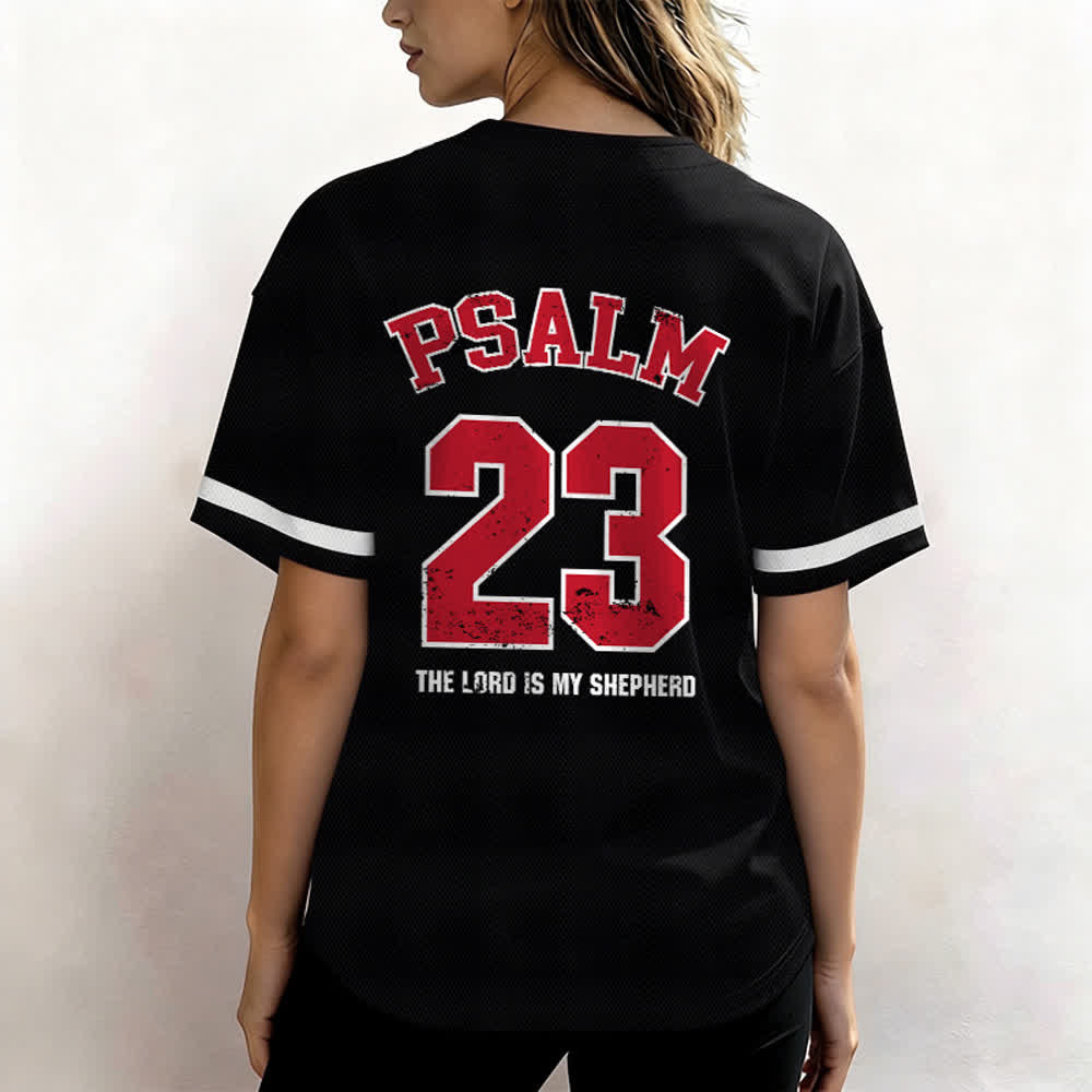 Christianartworkshop Psalm 23 Faith Baseball Jersey: The Lord Is My Shepherd Devotional Athletic Shirt - image 3