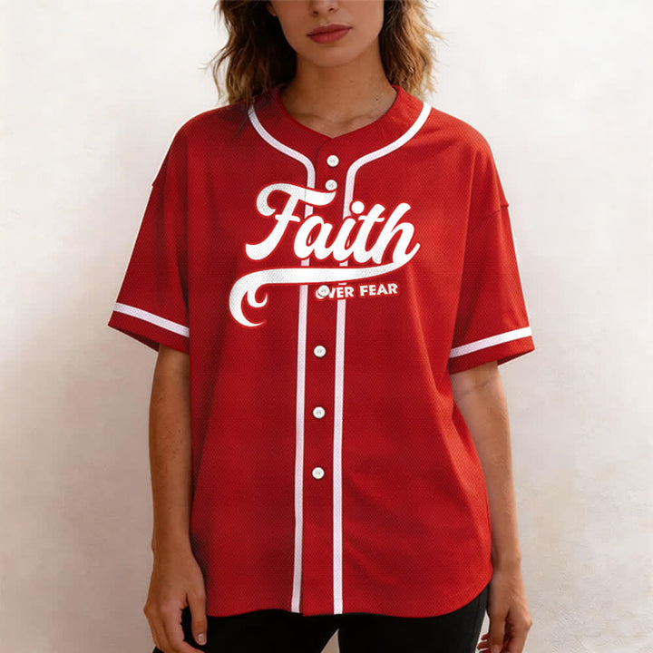 Christianartworkshop Faith Over Fear Custom Name Number Unisex Baseball Jersey - image 28