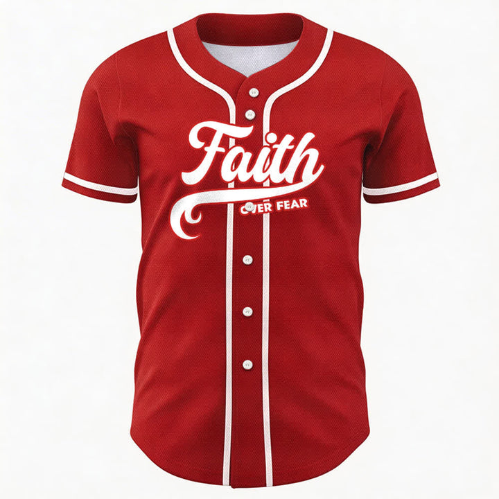 Christianartworkshop Faith Over Fear Custom Name Number Unisex Baseball Jersey - image 26