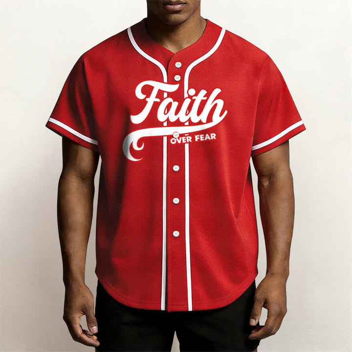 Christianartworkshop Faith Over Fear Custom Name Number Unisex Baseball Jersey - image 30