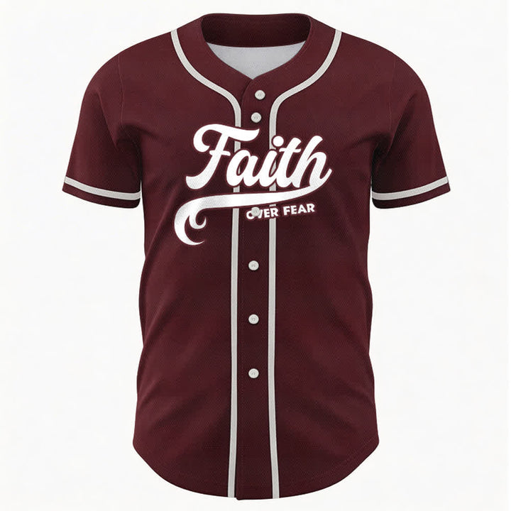 Christianartworkshop Faith Over Fear Custom Name Number Unisex Baseball Jersey - image 34