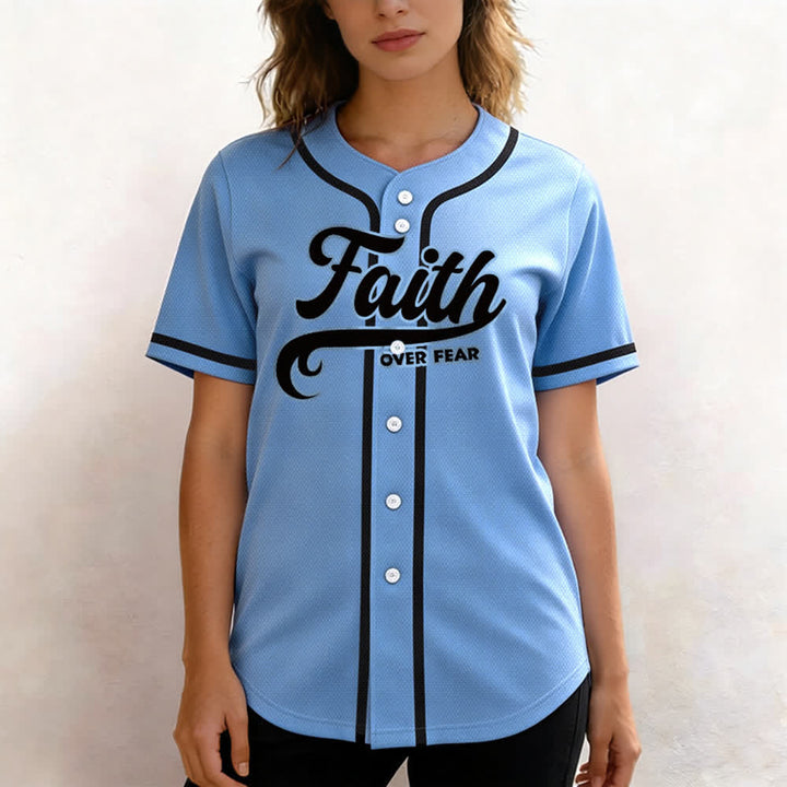 Christianartworkshop Faith Over Fear Custom Name Number Unisex Baseball Jersey - image 44