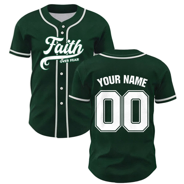 Christianartworkshop Faith Over Fear Custom Name Number Unisex Baseball Jersey - image 49