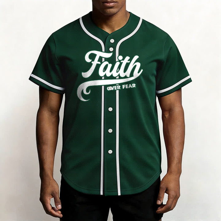 Christianartworkshop Faith Over Fear Custom Name Number Unisex Baseball Jersey - image 54