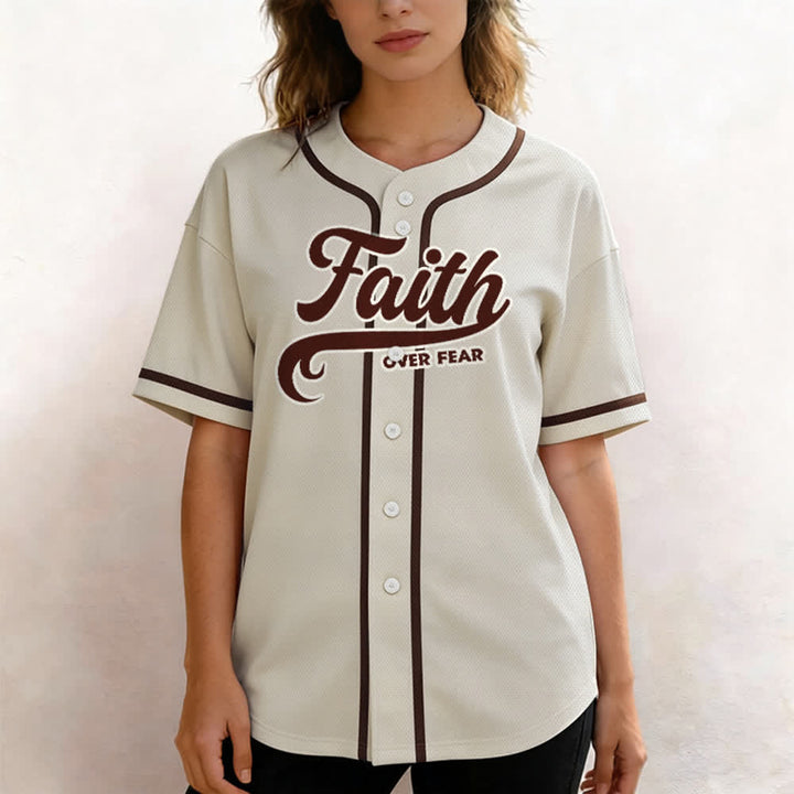 Christianartworkshop Faith Over Fear Custom Name Number Unisex Baseball Jersey - image 60
