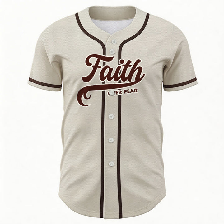 Christianartworkshop Faith Over Fear Custom Name Number Unisex Baseball Jersey - image 58