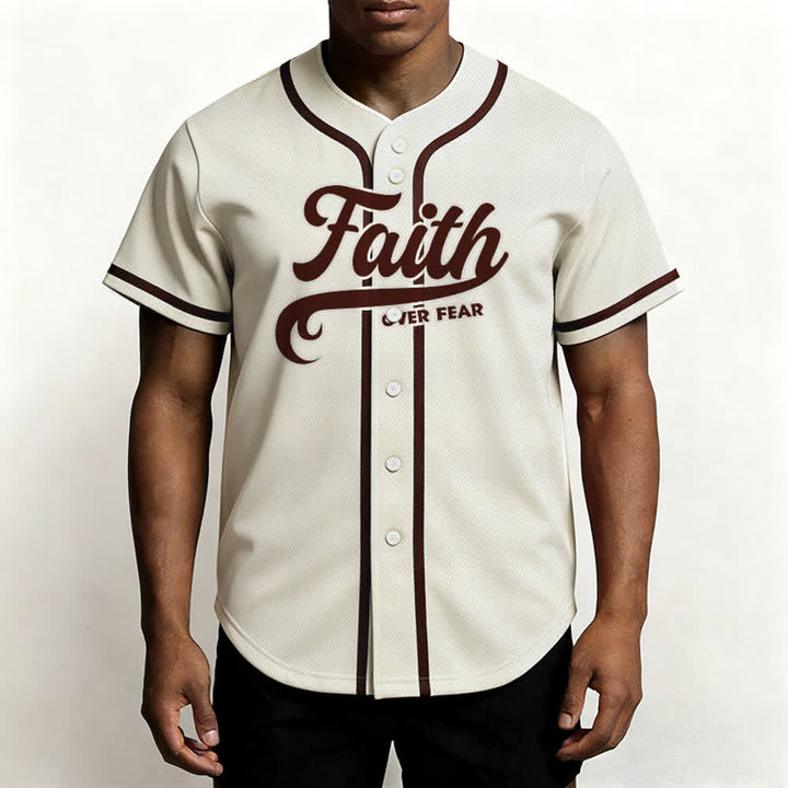 Christianartworkshop Faith Over Fear Custom Name Number Unisex Baseball Jersey - image 62
