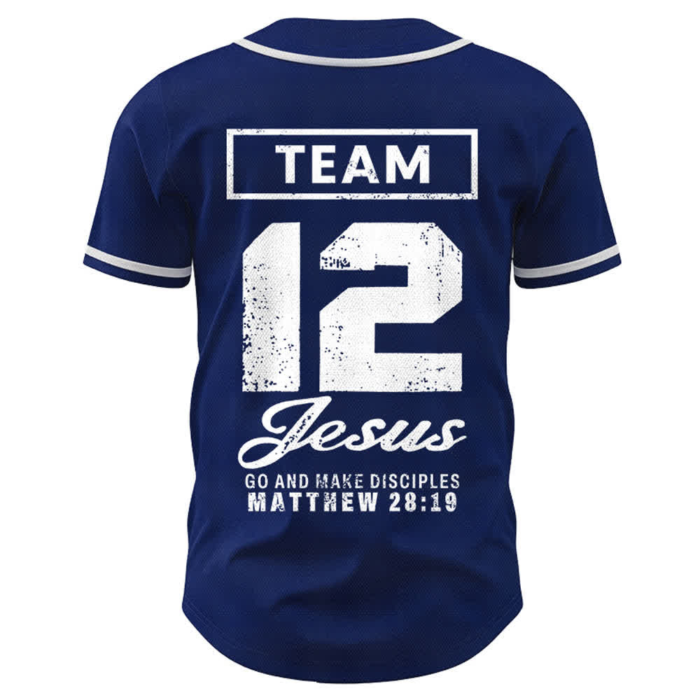 Christianartworkshop Team Jesus Matthew 28:19 Go And Make Disciples Unisex Baseball Jersey - image 1