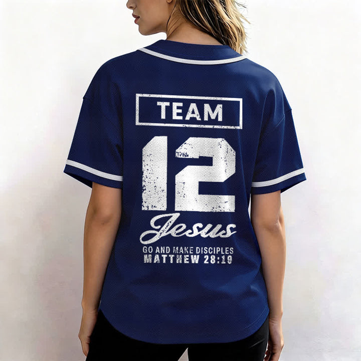 Christianartworkshop Team Jesus Matthew 28:19 Go And Make Disciples Unisex Baseball Jersey - image 5