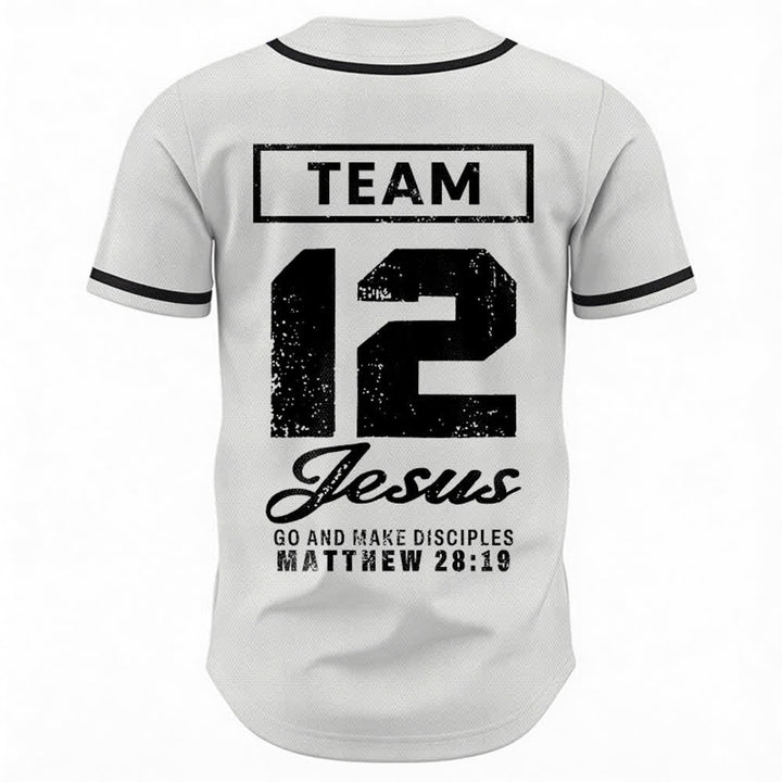 Christianartworkshop Team Jesus Matthew 28:19 Go And Make Disciples Unisex Baseball Jersey - image 8