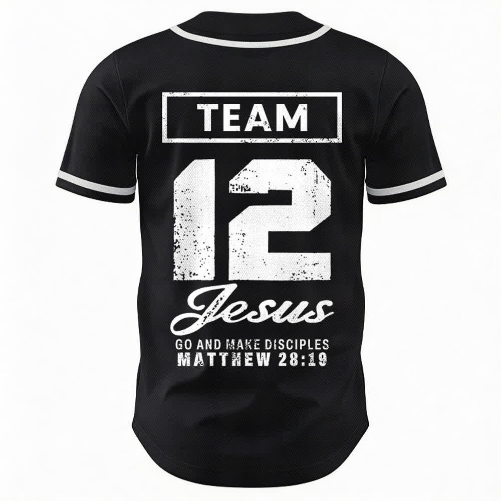 Christianartworkshop Team Jesus Matthew 28:19 Go And Make Disciples Unisex Baseball Jersey - image 15