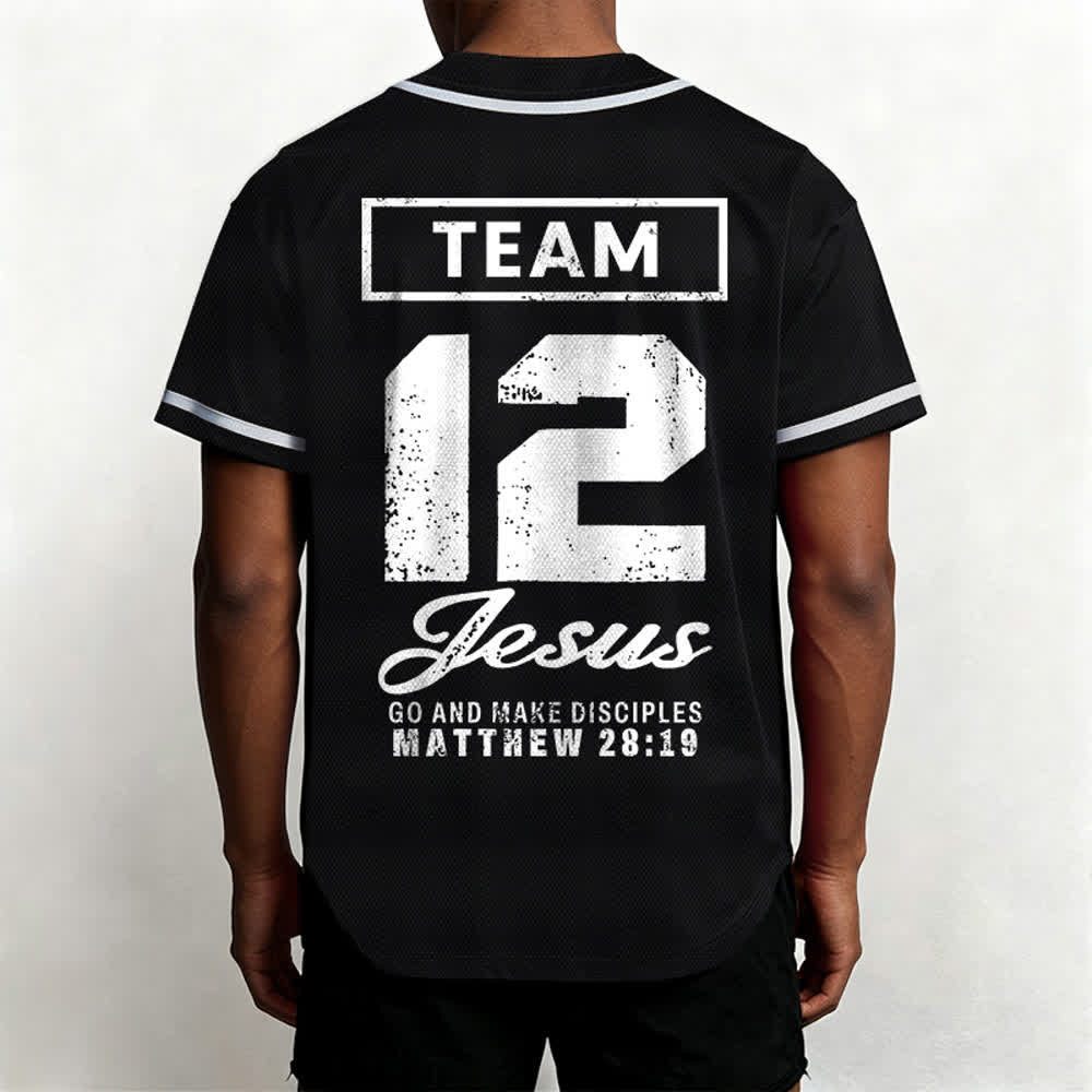 Christianartworkshop Team Jesus Matthew 28:19 Go And Make Disciples Unisex Baseball Jersey - image 17
