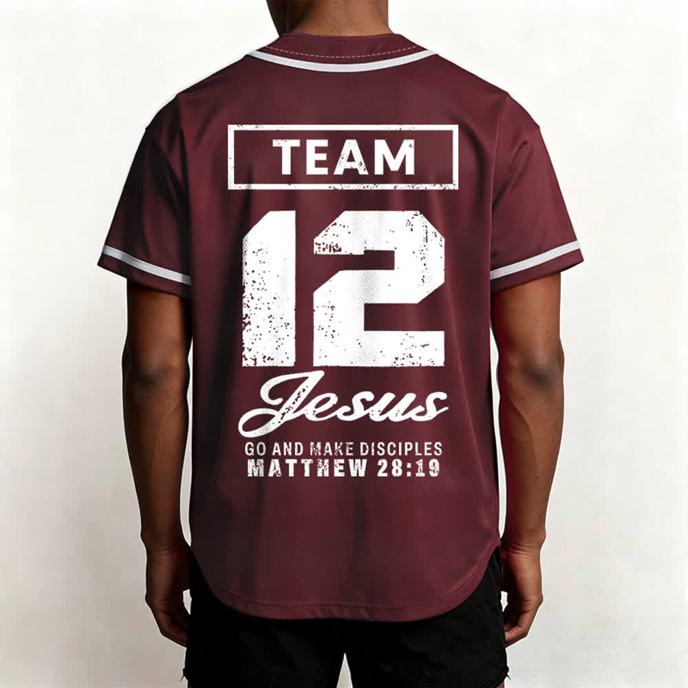 Christianartworkshop Team Jesus Matthew 28:19 Go And Make Disciples Unisex Baseball Jersey - image 33
