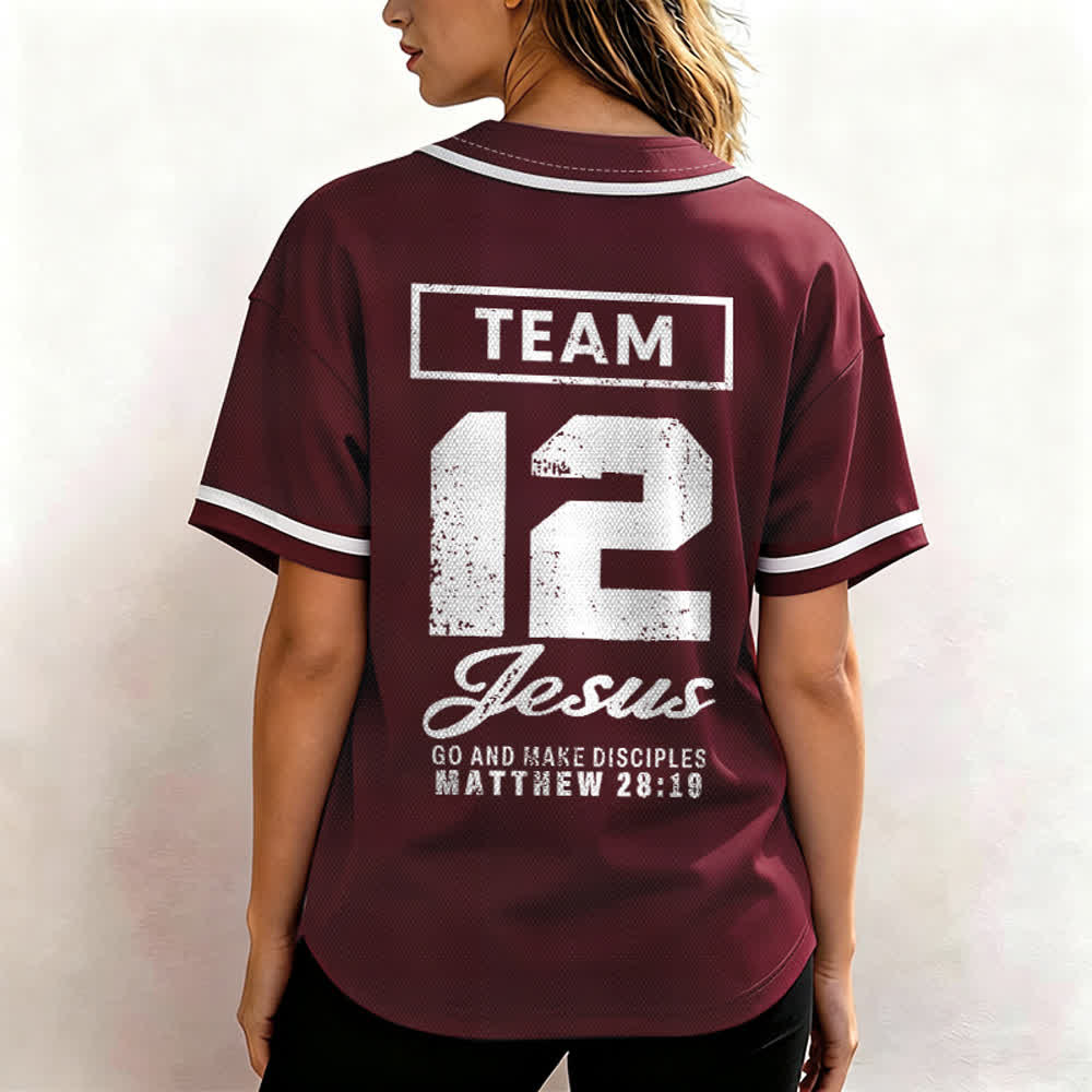 Christianartworkshop Team Jesus Matthew 28:19 Go And Make Disciples Unisex Baseball Jersey - image 31