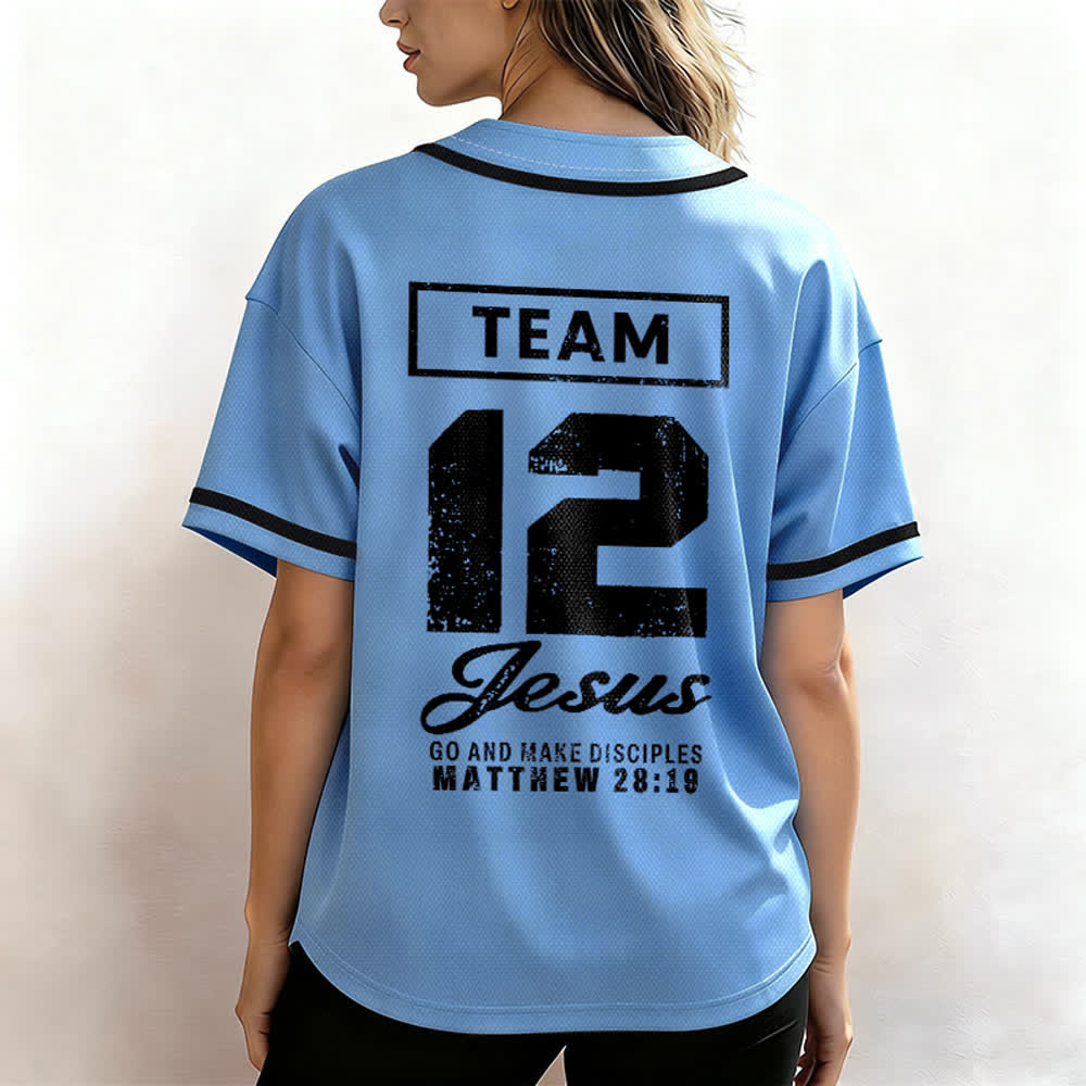 Christianartworkshop Team Jesus Matthew 28:19 Go And Make Disciples Unisex Baseball Jersey - image 40
