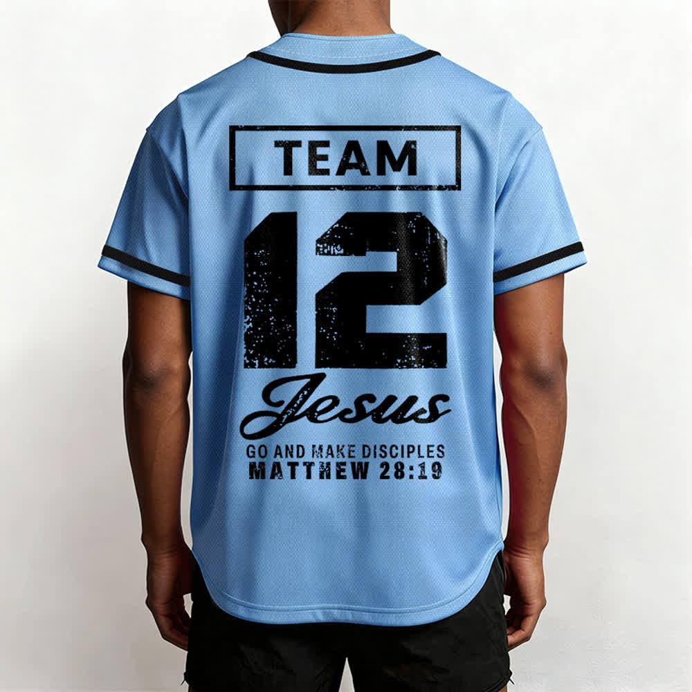 Christianartworkshop Team Jesus Matthew 28:19 Go And Make Disciples Unisex Baseball Jersey - image 38