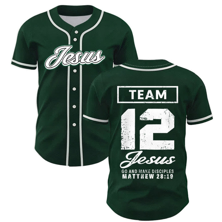 Christianartworkshop Team Jesus Matthew 28:19 Go And Make Disciples Unisex Baseball Jersey - Green - 5XL - image 42