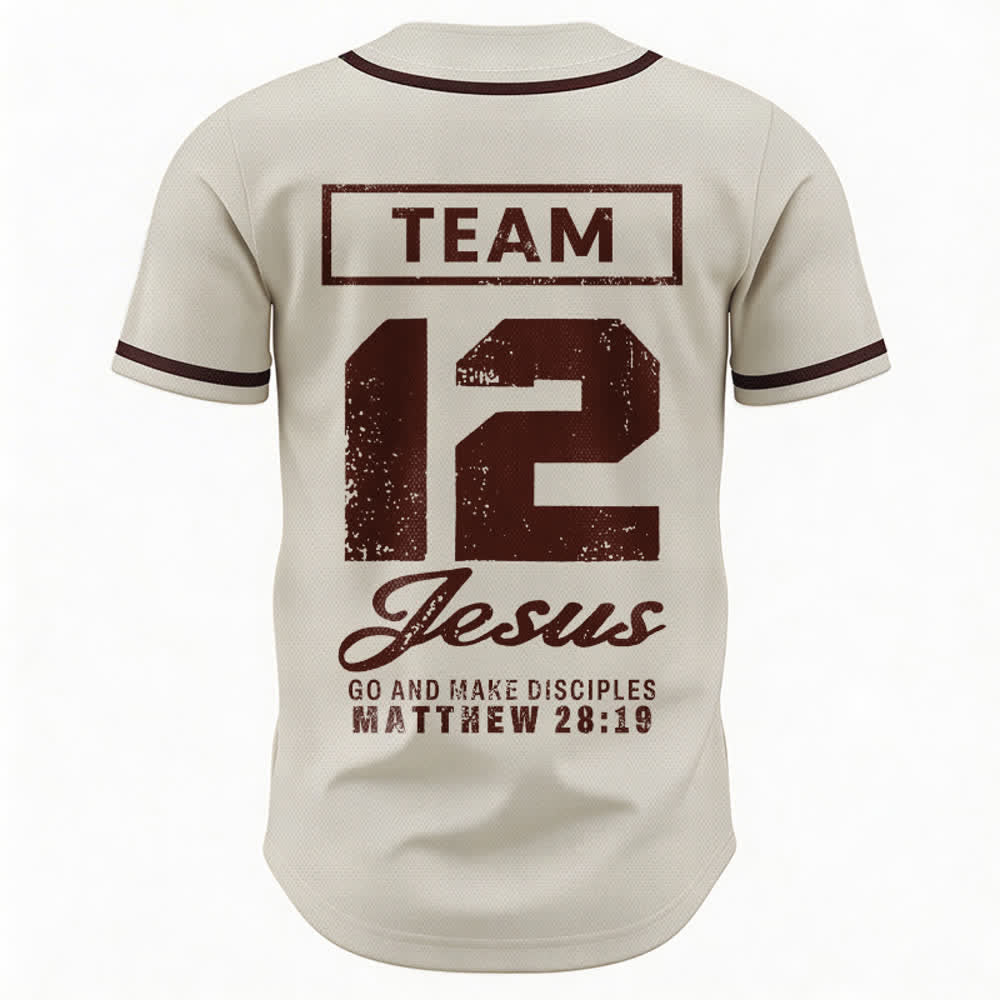 Christianartworkshop Team Jesus Matthew 28:19 Go And Make Disciples Unisex Baseball Jersey - image 52