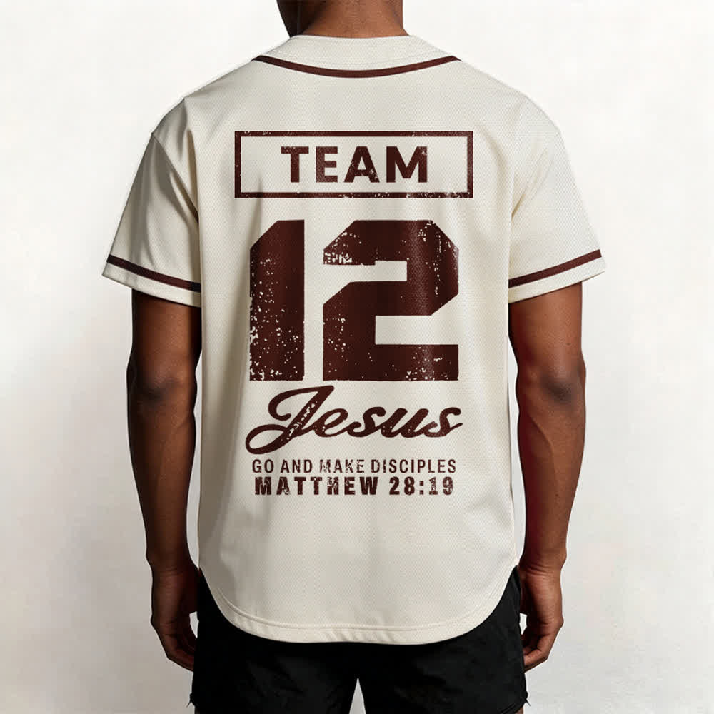 Christianartworkshop Team Jesus Matthew 28:19 Go And Make Disciples Unisex Baseball Jersey - image 55
