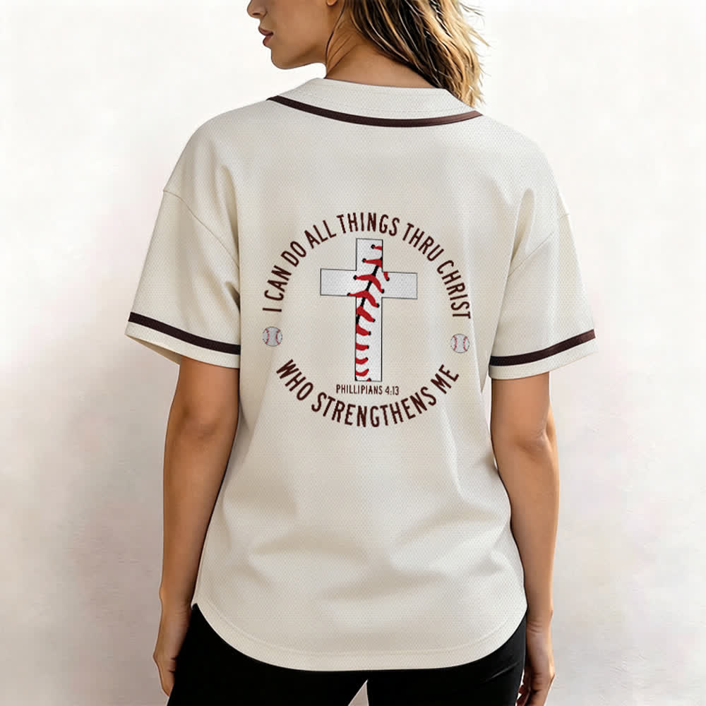 Christianartworkshop Philippians 4:13 I Can Do All Things Unisex Baseball Jersey - image 3