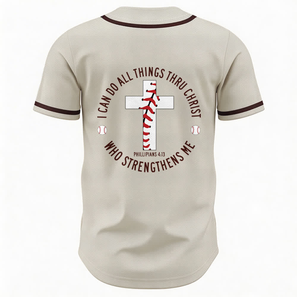Christianartworkshop Philippians 4:13 I Can Do All Things Unisex Baseball Jersey - image 1