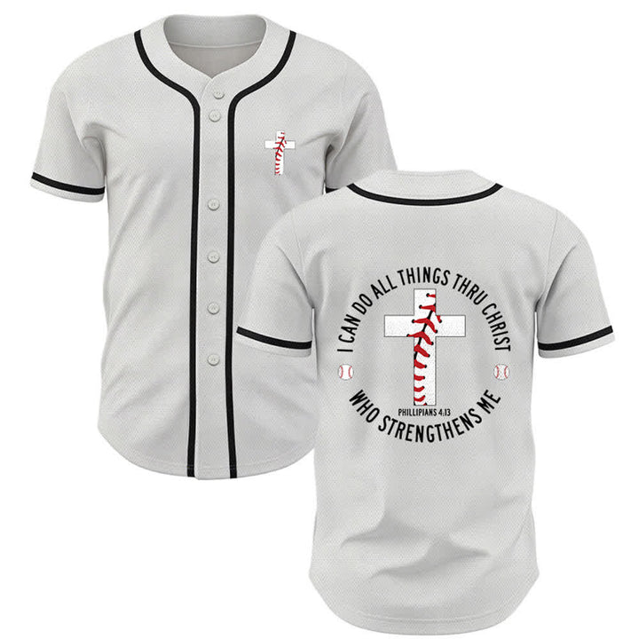 Christianartworkshop Philippians 4:13 I Can Do All Things Unisex Baseball Jersey - White - 5XL - image 7