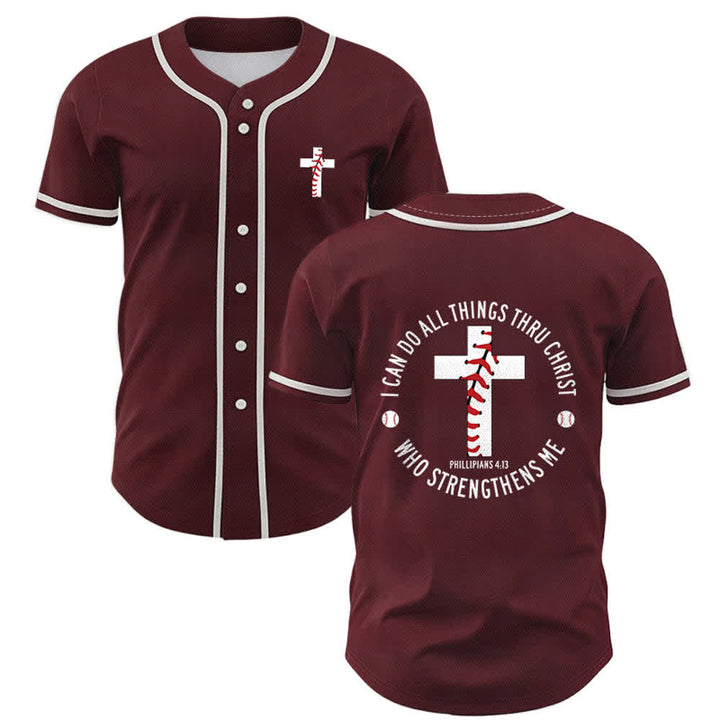 Christianartworkshop Philippians 4:13 I Can Do All Things Unisex Baseball Jersey - Wine - 5XL - image 28