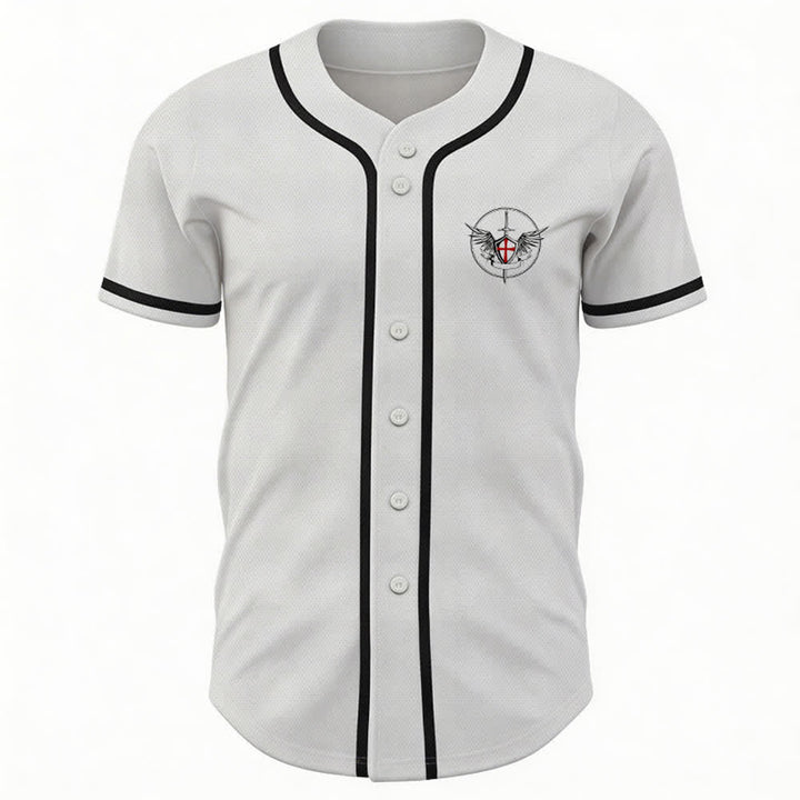 Christianartworkshop St.Michael Archangel Defend Us Unisex Baseball Jersey - image 2