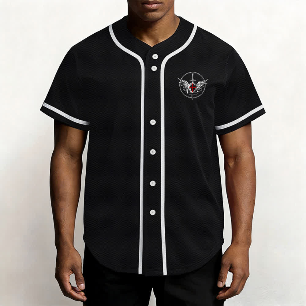 Christianartworkshop St.Michael Archangel Defend Us Unisex Baseball Jersey - image 11