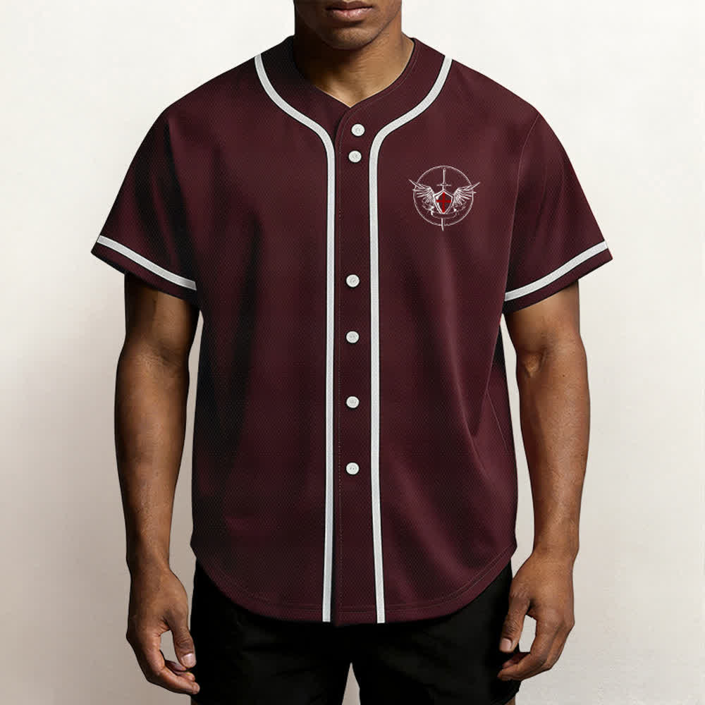 Christianartworkshop St.Michael Archangel Defend Us Unisex Baseball Jersey - image 25