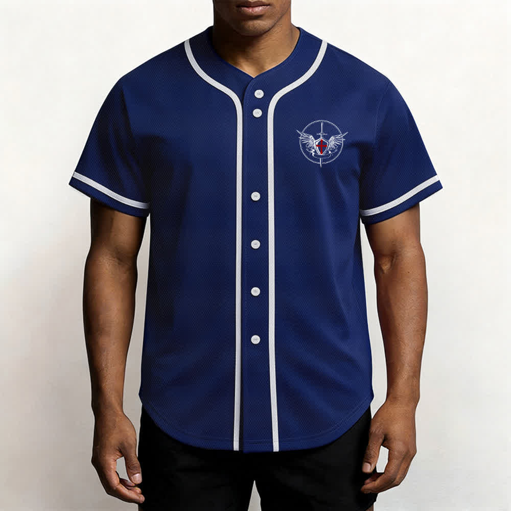 Christianartworkshop St.Michael Archangel Defend Us Unisex Baseball Jersey - image 39
