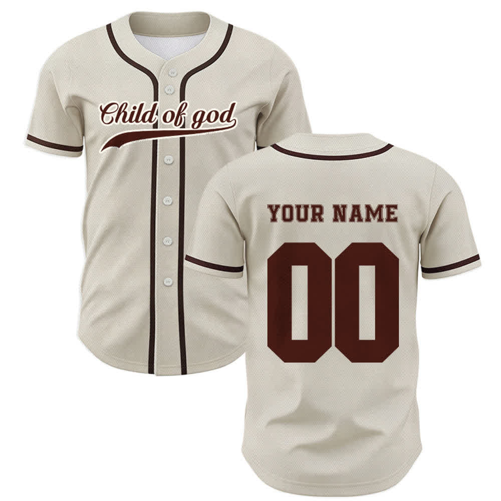 Christianartworkshop Child Of God Custom Name Number Unisex Baseball Jersey - image 1