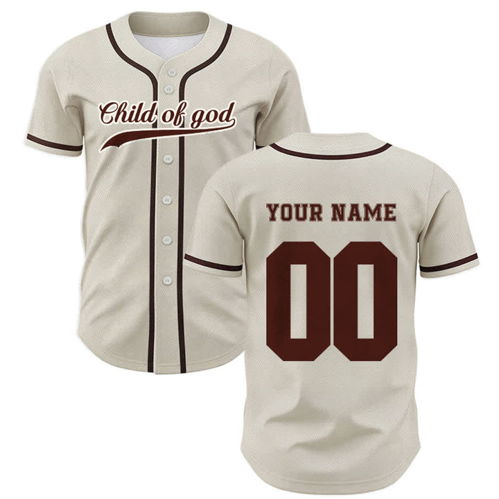 Christianartworkshop Child Of God Custom Name Number Unisex Baseball Jersey - image 1