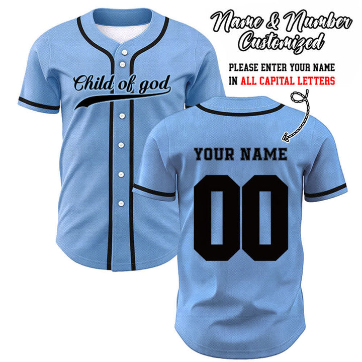 Christianartworkshop Child Of God Custom Name Number Unisex Baseball Jersey - Blue - 5XL - Name & Number Customized - image 48