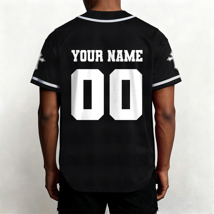 Christianartworkshop Lion Cross Jesus Faith Personalized Name Number Unisex Custom Baseball Jersey - image 4
