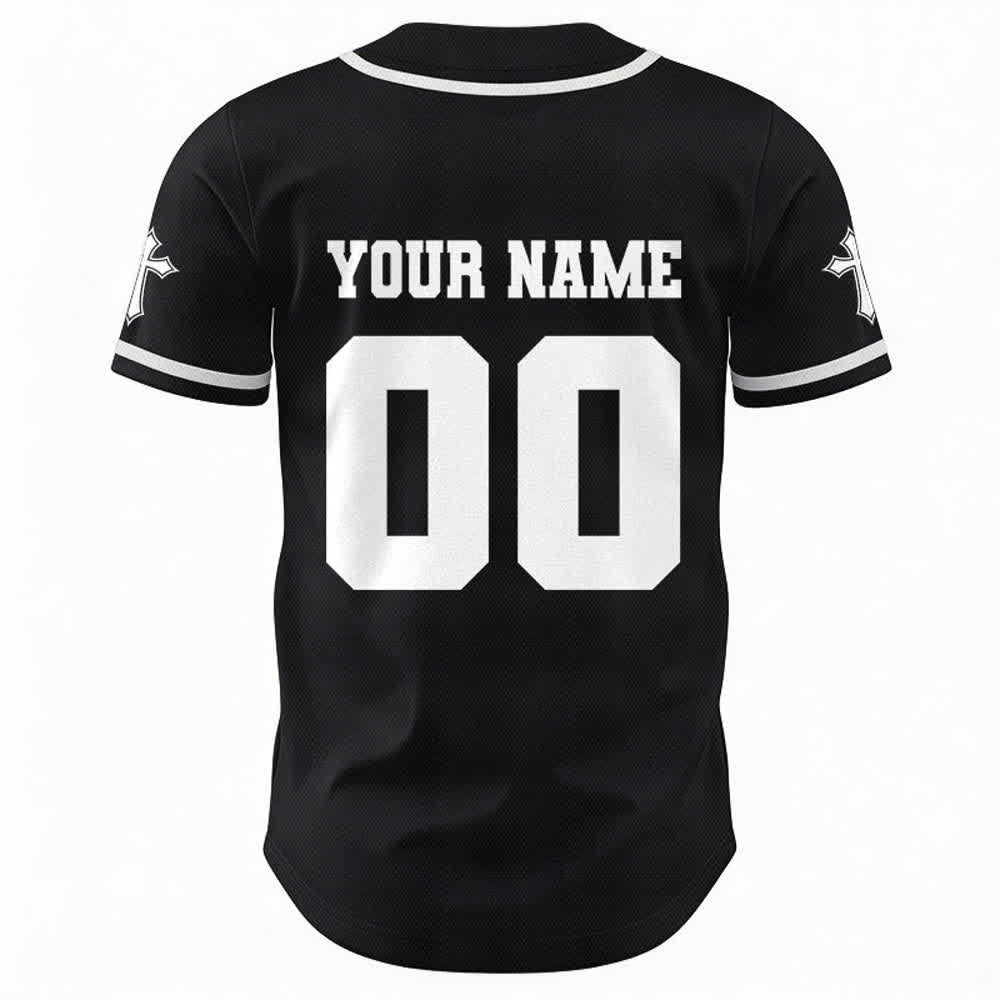 Christianartworkshop Lion Cross Jesus Faith Personalized Name Number Unisex Custom Baseball Jersey - image 2