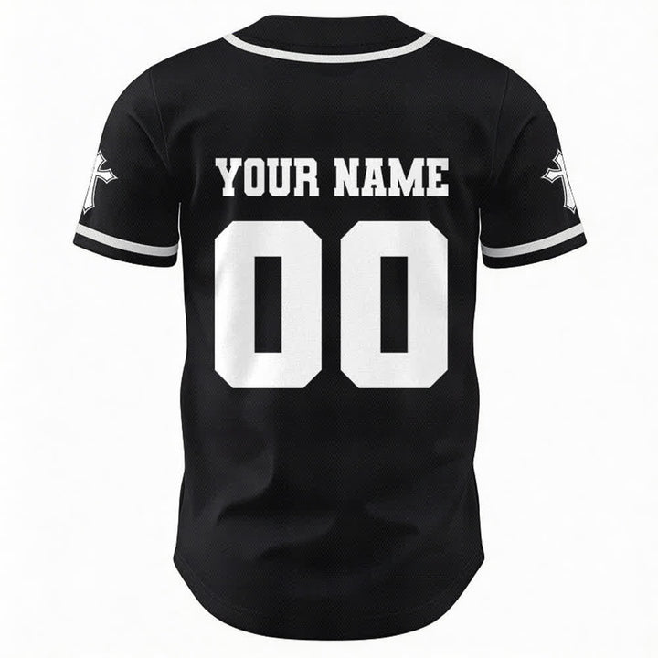 Christianartworkshop Lion Cross Jesus Faith Personalized Name Number Unisex Custom Baseball Jersey - image 2