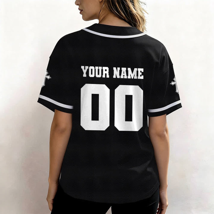 Christianartworkshop Lion Cross Jesus Faith Personalized Name Number Unisex Custom Baseball Jersey - image 6
