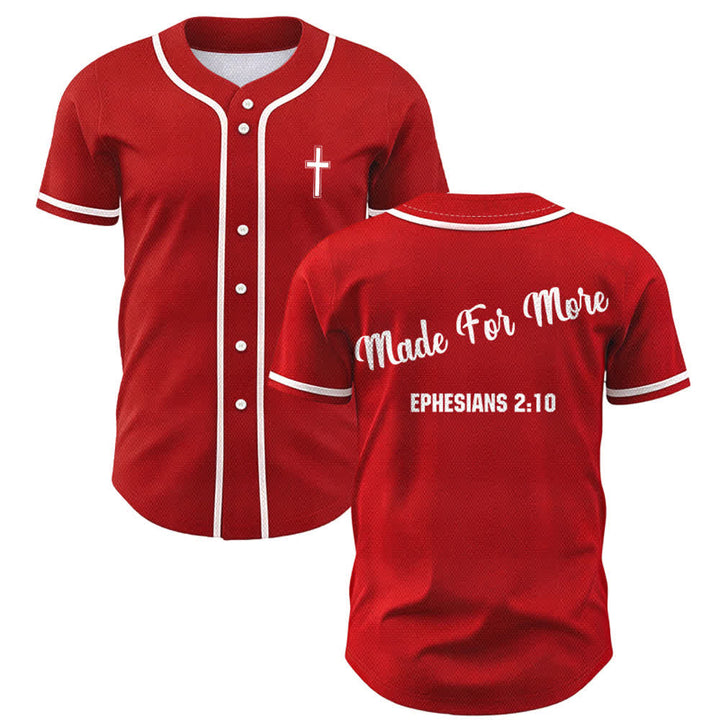 Christianartworkshop Made For More Ephesians 2:10 Unisex Baseball Jersey - Red - 5XL - image 21