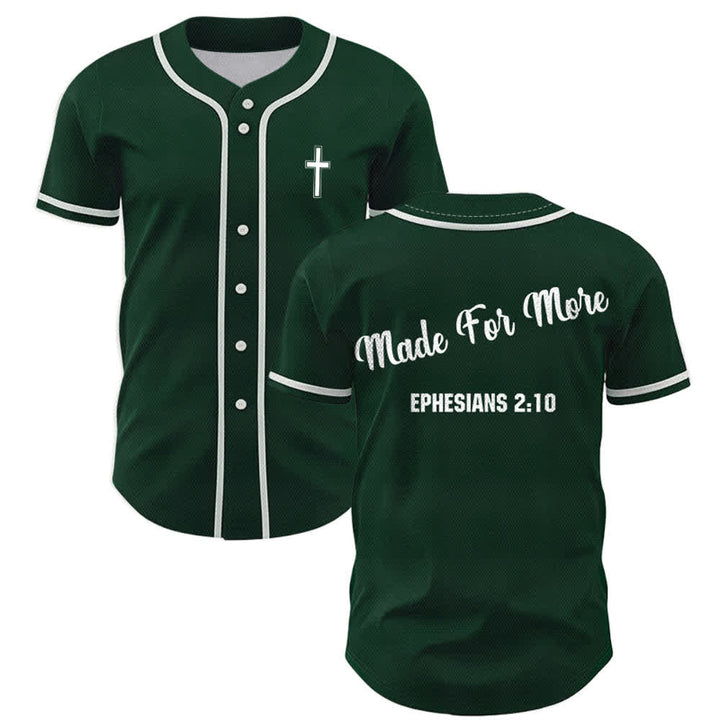 Christianartworkshop Made For More Ephesians 2:10 Unisex Baseball Jersey - Green - 5XL - image 42